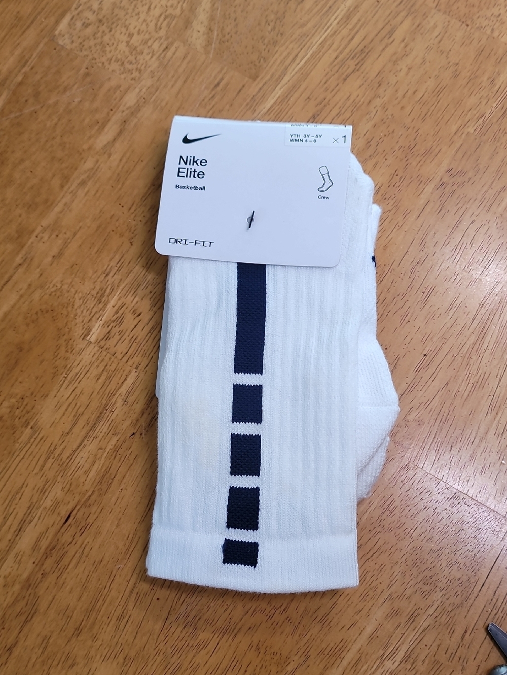 Nike Elite Dri-FIT White Crew Athletic Socks